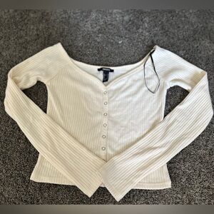 Forever 21 Cream Ribbed Size Medium 0187